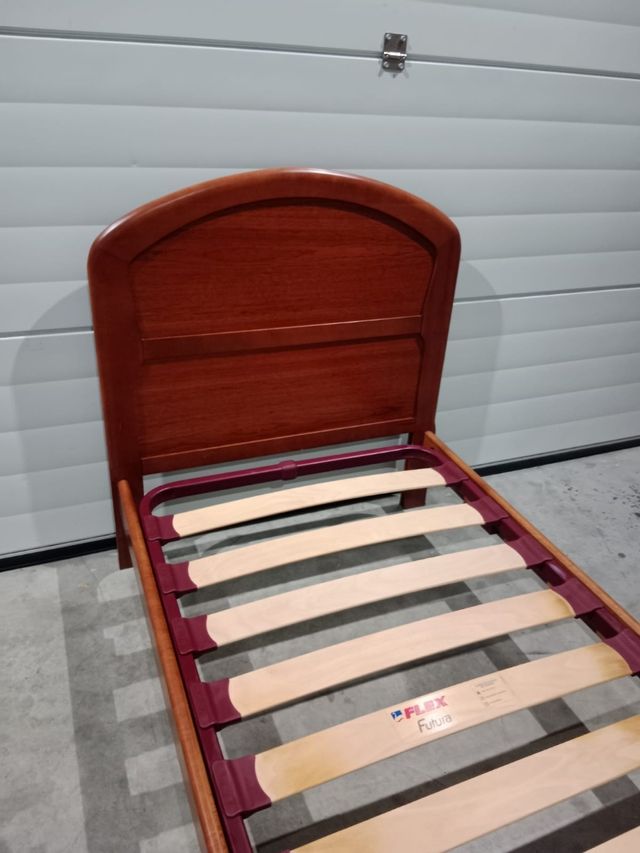 Estructura de cama individual madera marrón - leer