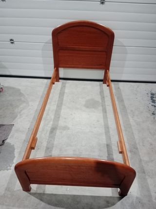 Estructura de cama individual madera marrón - leer