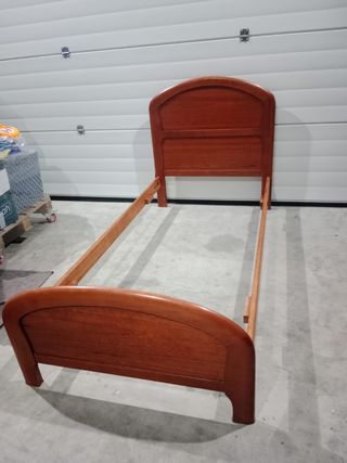 Estructura de cama individual madera marrón - leer