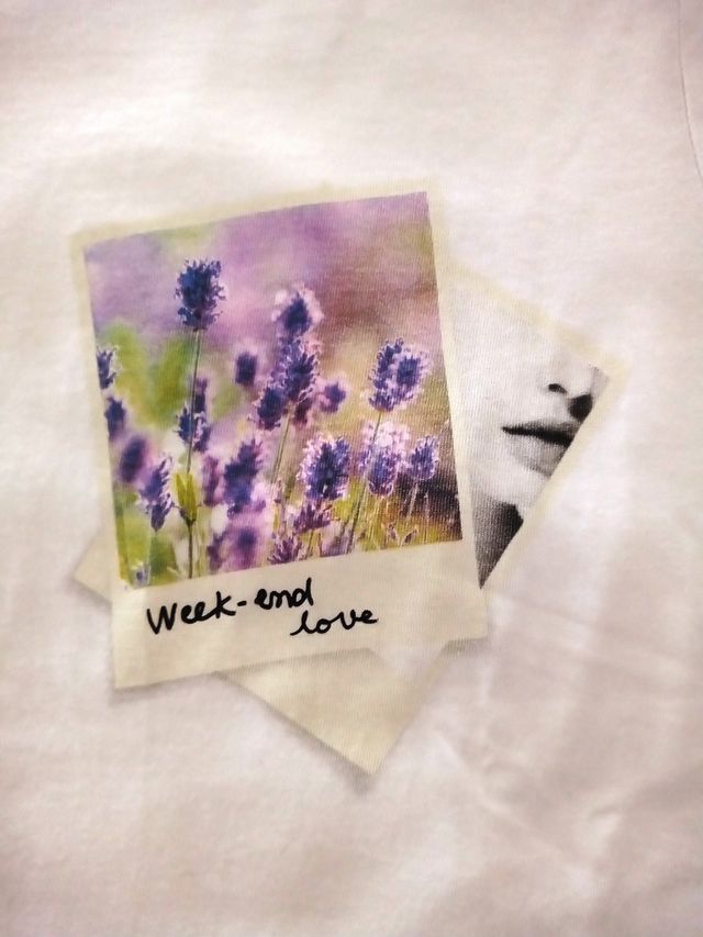 T-shirt Benetton bianca con stampa taglia S