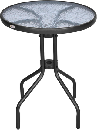 Tavolo Rotondo con Piano in Vetro Temperato Tavoli