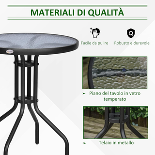 Tavolo Rotondo con Piano in Vetro Temperato Tavoli