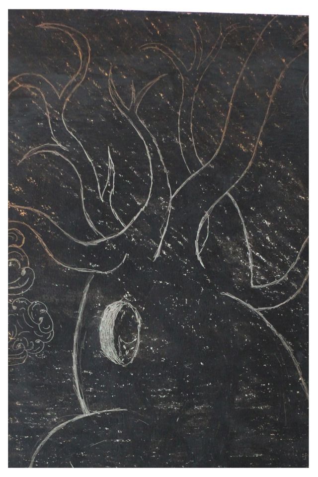 cuadro lámina esgrafiado