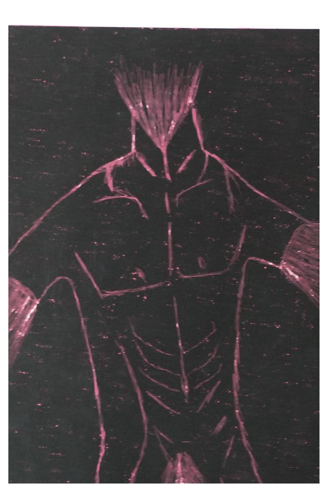 cuadro lamina esgrafiado