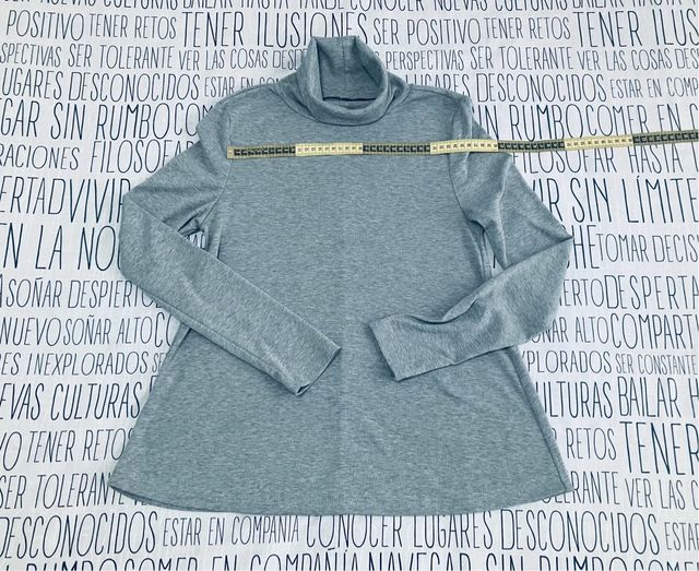 Camiseta Jersey Cuello Alto Gris Talla S/M