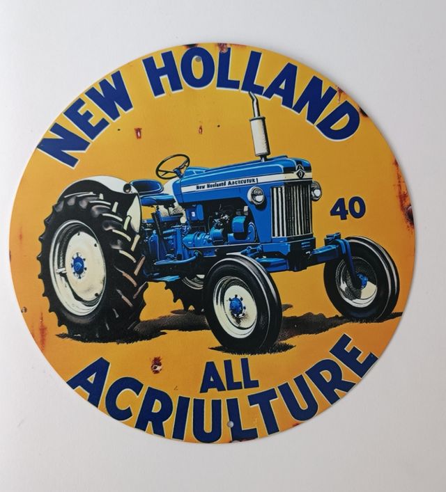Placa Retro Tractor New Holland