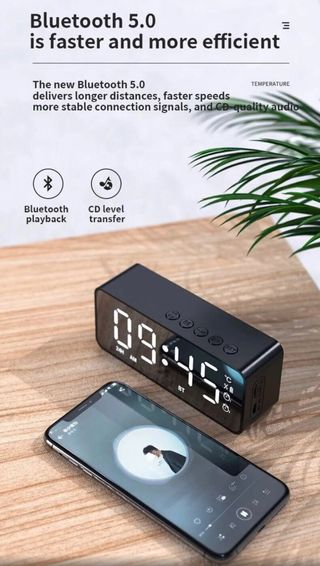 RELOJ DESPERTADOR ALTAVOZ PORTÁTIL Digital