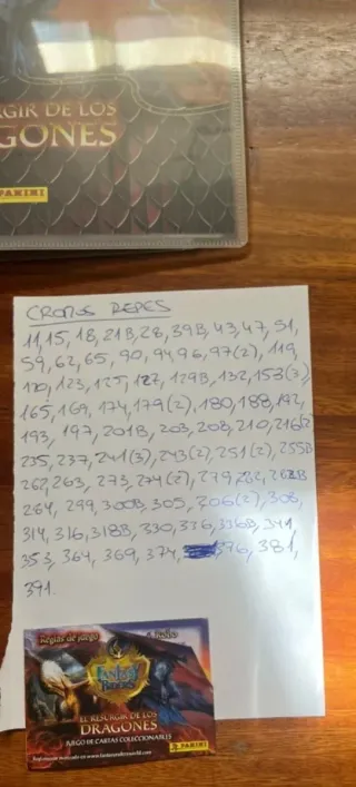 Álbum Cromos el resurgir de los Dragones SIN CAJA!