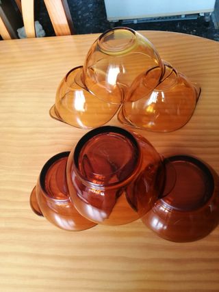 6 cuencos vintage Duralex/Vereco. 3 cuencos de cad