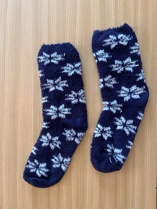 Calcetines invierno - Azul con copos Talla 35-38