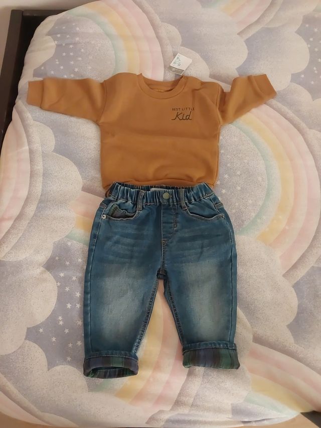 Ropa bebé 6-12 meses: 2 jerseys + 2 pantalones