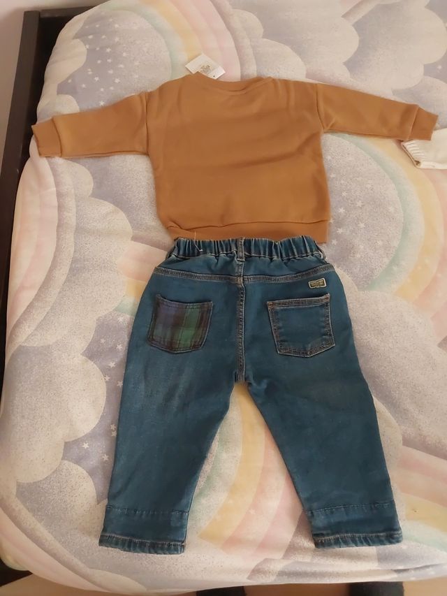 Ropa bebé 6-12 meses: 2 jerseys + 2 pantalones