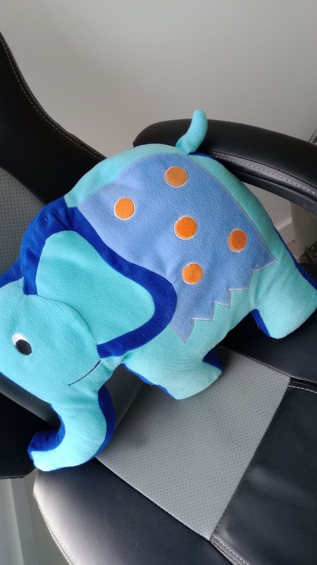 Cojín elefante azul - Peluche