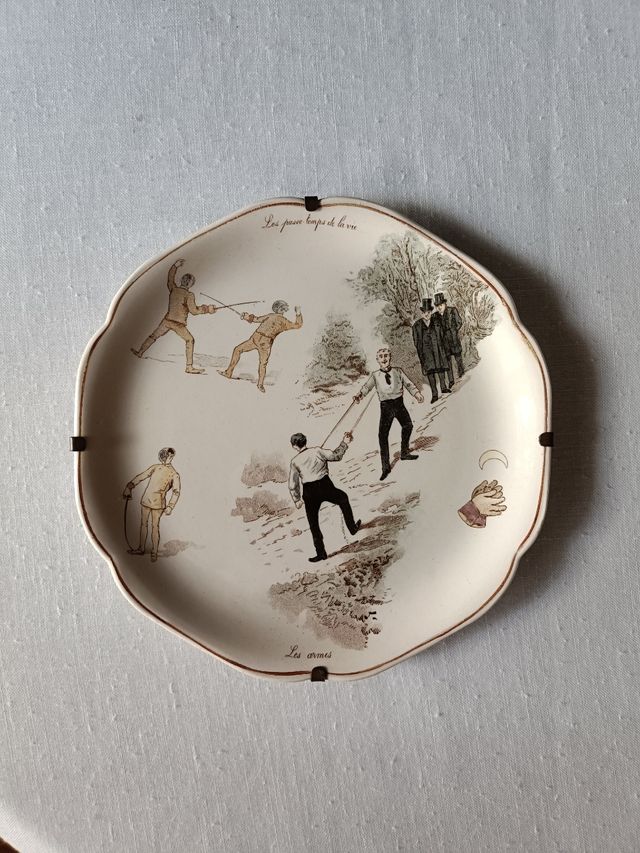 4 Platos Choisy le Roi antiguos