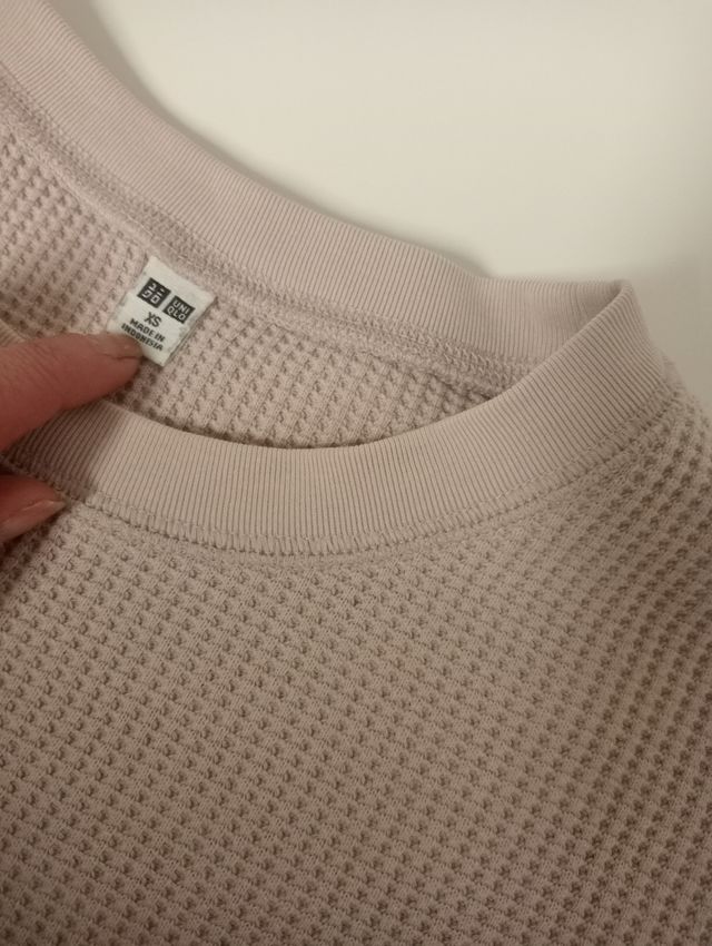 Camiseta Uniqlo Waffle XS Beige rosa