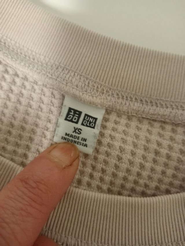 Camiseta Uniqlo Waffle XS Beige rosa