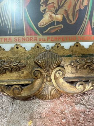 Cuadro Virgen María madera dorada