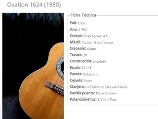 Guitarra Ovation modelo 1624