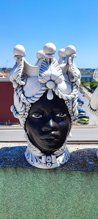 Testa di Moro donna ceramica di Caltagirone 42cm
