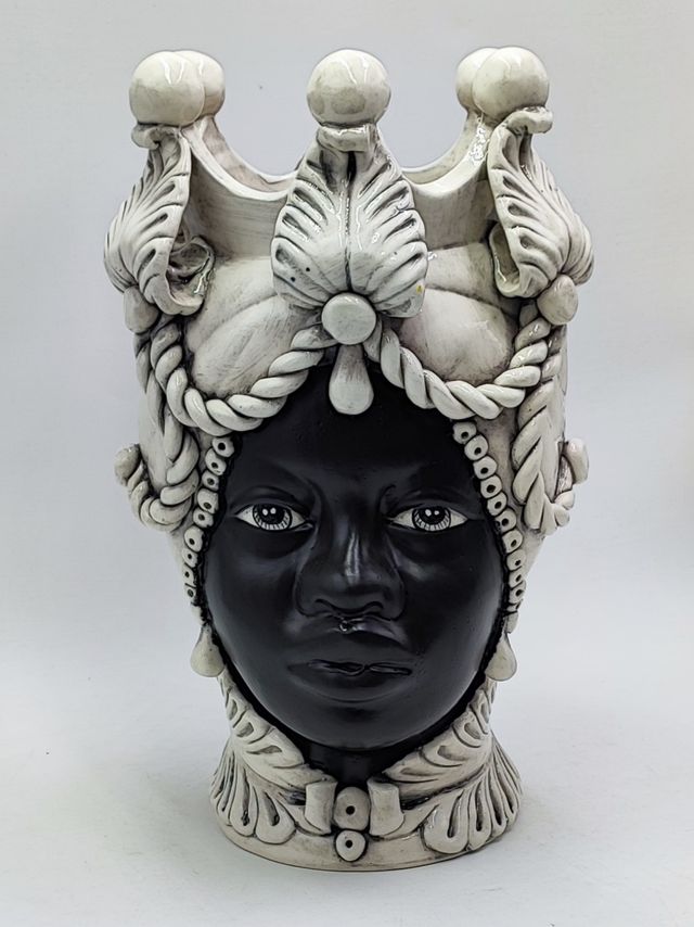Testa di Moro donna ceramica di Caltagirone 42cm