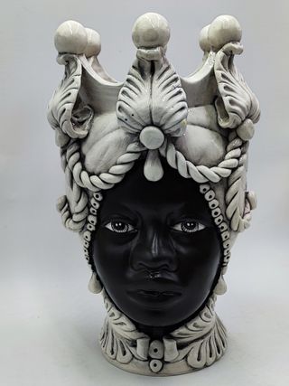 Testa di Moro donna ceramica di Caltagirone 42cm