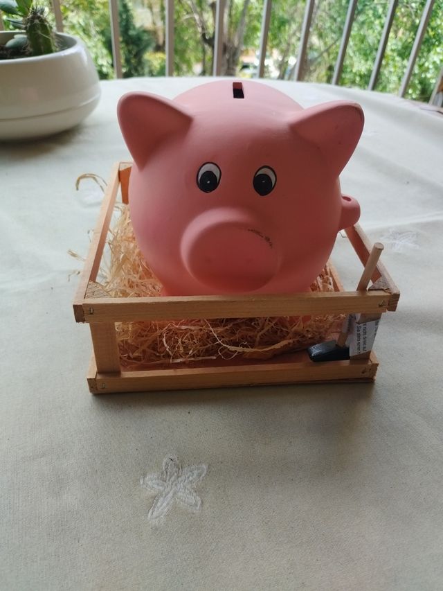 Hucha cerdito de barro