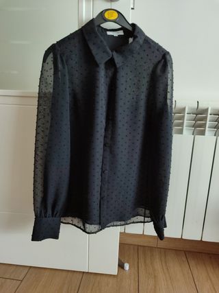 Blusa negra de vestir