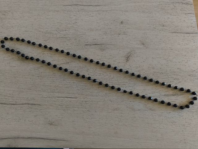 Collar cuentas cristal negro