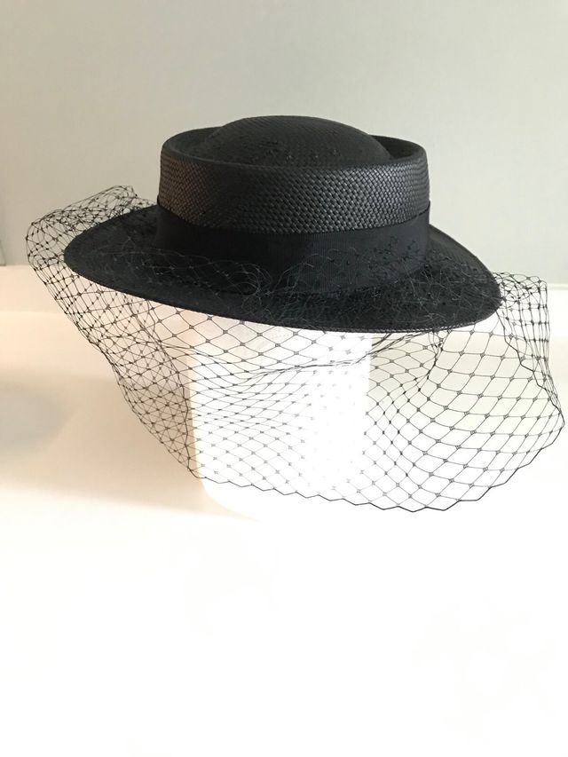 Tocado p/boda negro, nuevo