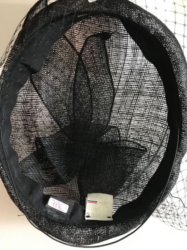 Tocado negro p/ bodas y eventos