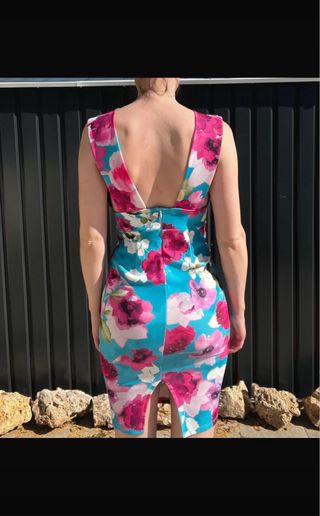 Vestido floral turquesa