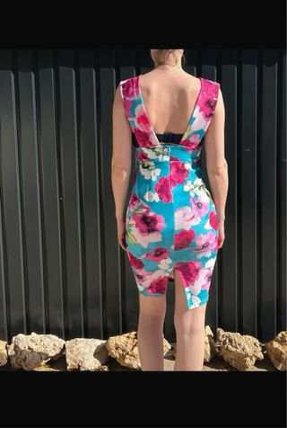 Vestido floral turquesa