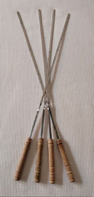 Set utensilios barbacoa - Madera y metal