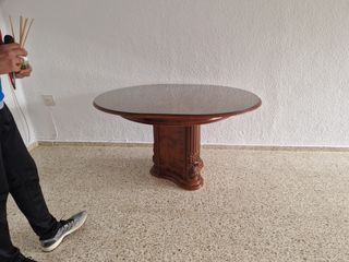 Mesa ovalada madera salón