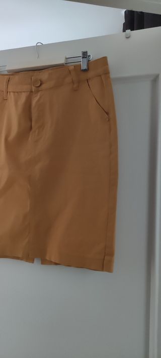 Falda tipo vaquero mujer color mostaza