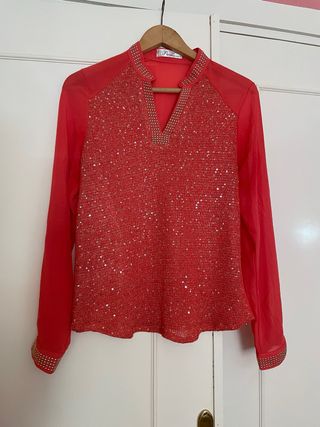 Blusa Paccio roja c/lentejuelas - T4