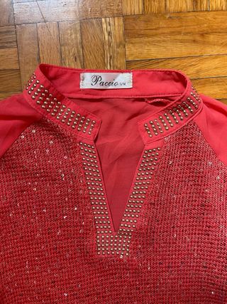Blusa Paccio roja c/lentejuelas - T4