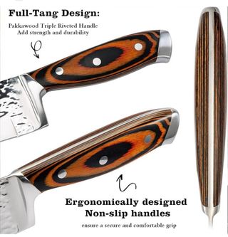 Set 5 Coltelli in Legno - Acciaio Inox