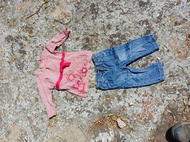 Conjunto vaquero y camiseta 6 meses