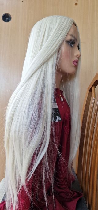 Peluca larga blanca
