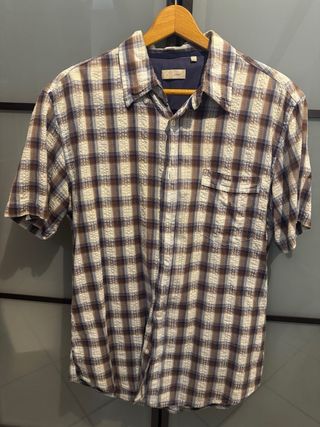 Camicia OVS L - Cotone, Blu/Marrone