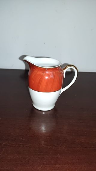 Juego té-café porcelana rojo-blanco