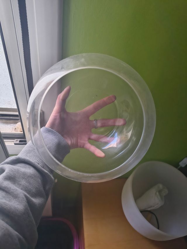 Pecera de cristal redonda