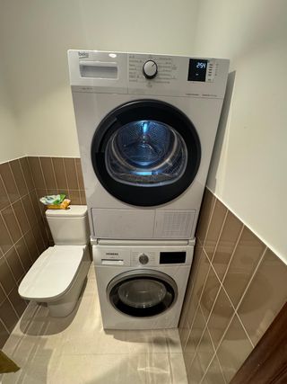 Instalacion lavadora/secadora en columna