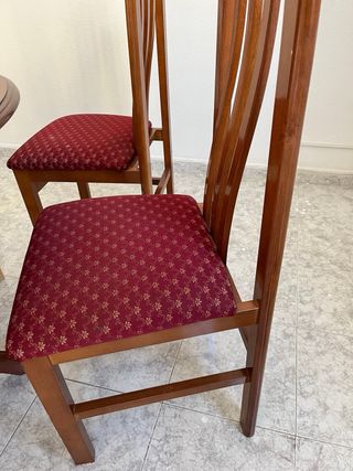 Mesa madera comedor y seis sillas