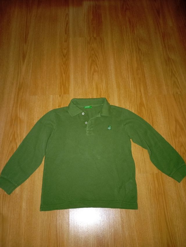 Polo Benetton niño verde - manga larga