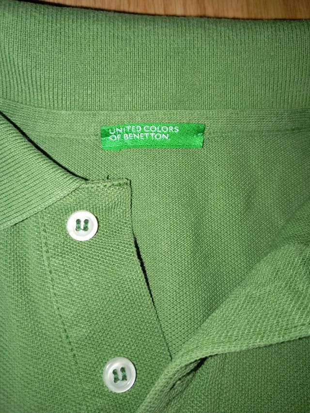 Polo Benetton niño verde - manga larga