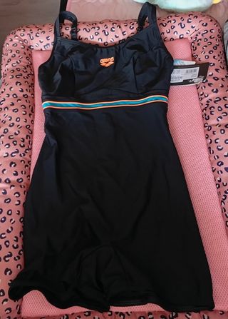 Bañador pantalón Arena natación - Negro/Naranja