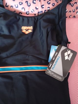 Bañador pantalón Arena natación - Negro/Naranja