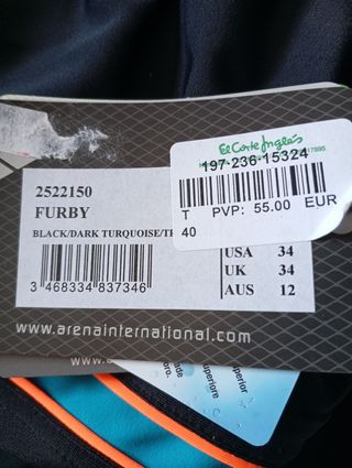 Bañador pantalón Arena natación - Negro/Naranja